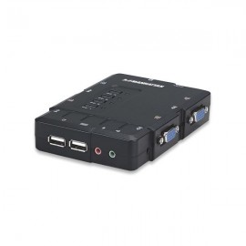 MUX KVM MINI USB 4:1 MANHATTAN CON CABLES + AUDIO 151269