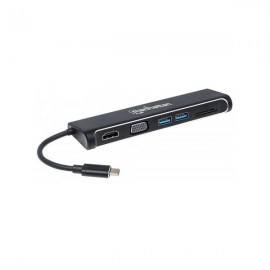 ADAPTADOR MANHATTAN USB C A HDMI/VGAUSB NEGRO 152631