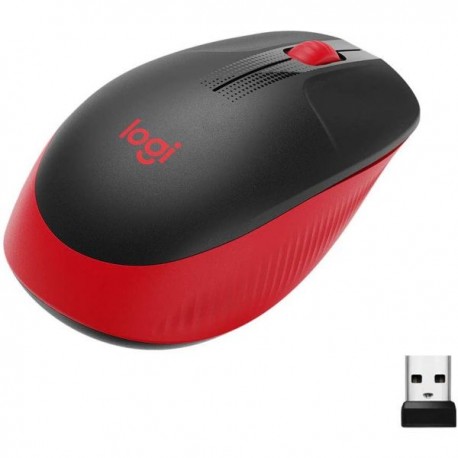 MOUSE LOGITECH INALAMBRICO M190 ROJO AMBIDIESTRO 910-005904