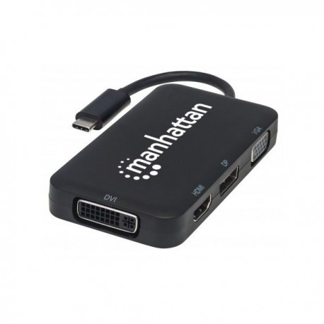 ADAPTADOR MANHATTAN USB C A DISPLAYPORT/DVI/VGA/HDMI NEGRO 152600