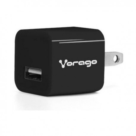 CARGADOR PARA PARED VORAGO AU-105 CON 1 PUERTO USB NEGRO