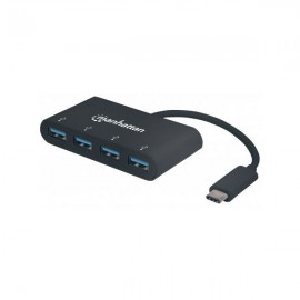 HUB USB C MANHATTAN A 4 PTOS V3.1 NEGRO 162746