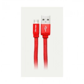 CABLE USB VORAGO CAB-113 ROJO USB 2 A MICRO USB 1.0 METROS BOLSA