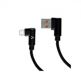 CABLE VORAGO CAB-305 USB A MICRO USB 2.4A1M 90 GRADOS NEGRO